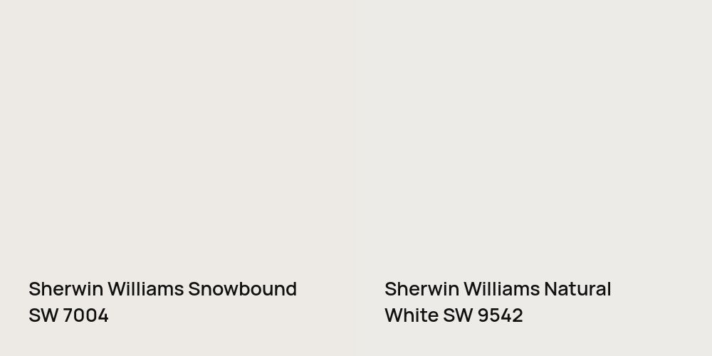 Sherwin Williams Snowbound vs. Sherwin Williams Natural White