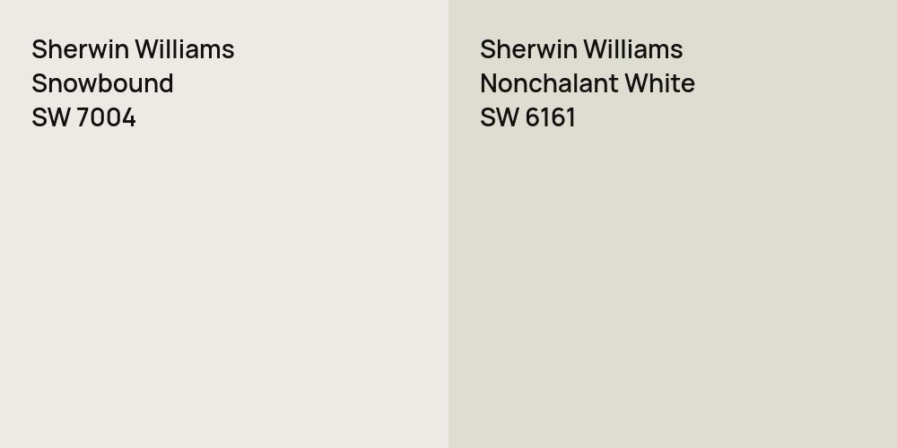 Sherwin Williams Snowbound vs. Sherwin Williams Nonchalant White