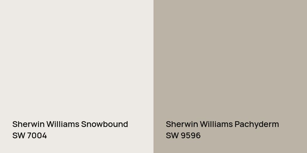 Sherwin Williams Snowbound vs. Sherwin Williams Pachyderm