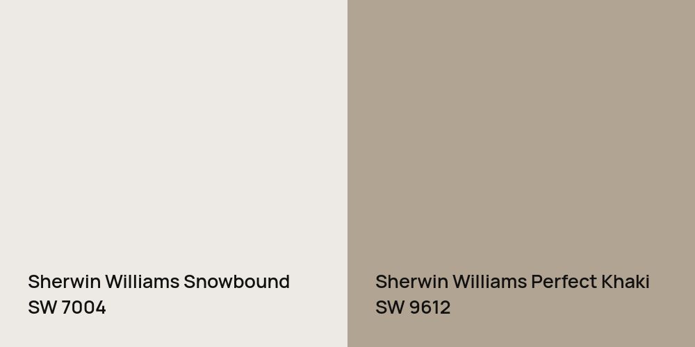 Sherwin Williams Snowbound vs. Sherwin Williams Perfect Khaki