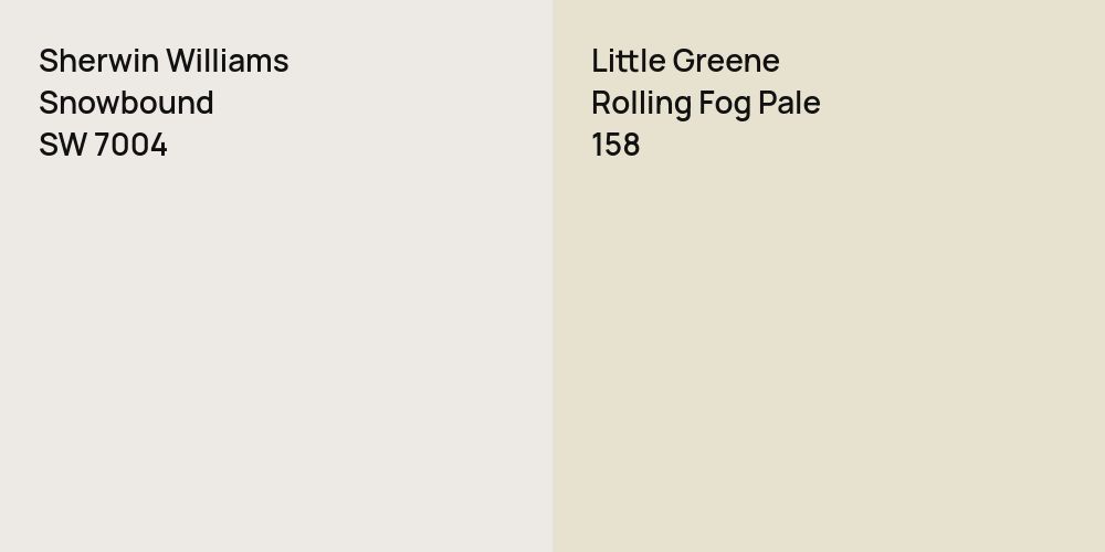 Sherwin Williams Snowbound vs. Little Greene Rolling Fog Pale