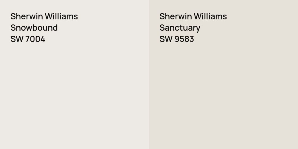 Sherwin Williams Snowbound vs. Sherwin Williams Sanctuary