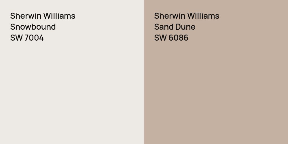 Sherwin Williams Snowbound vs. Sherwin Williams Sand Dune