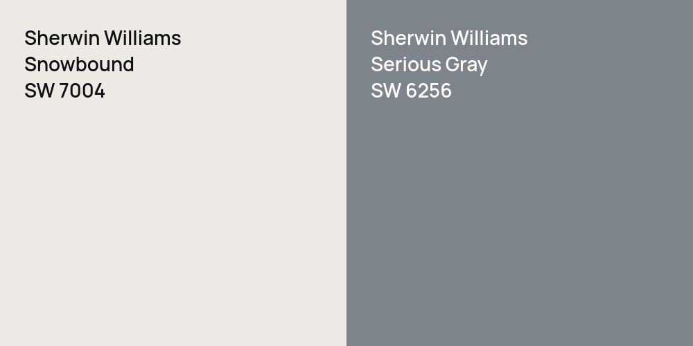 Sherwin Williams Snowbound vs. Sherwin Williams Serious Gray