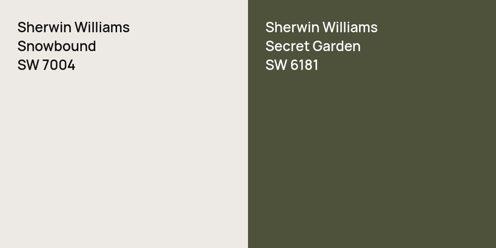 Sherwin Williams Snowbound vs. Sherwin Williams Secret Garden