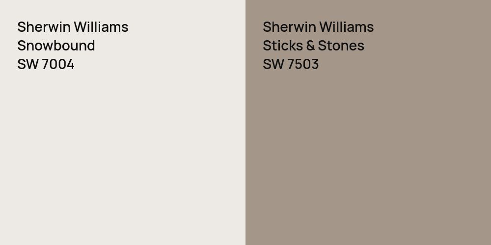 Sherwin Williams Snowbound vs. Sherwin Williams Sticks & Stones