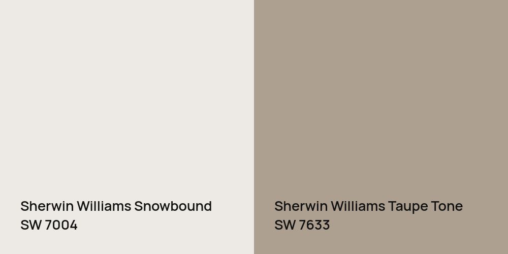 Sherwin Williams Snowbound vs. Sherwin Williams Taupe Tone