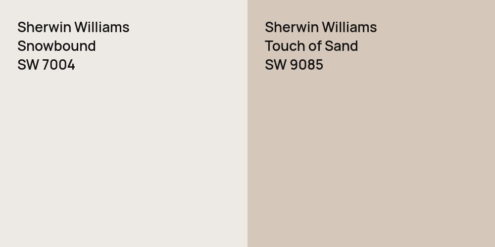 Sherwin Williams Snowbound vs. Sherwin Williams Touch of Sand