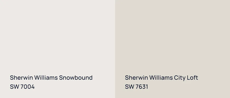Sherwin Williams Snowbound SW 7004 vs Sherwin Williams City Loft SW 7631