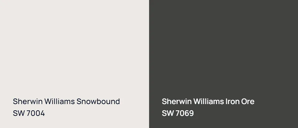 Sherwin Williams Snowbound SW 7004 vs Sherwin Williams Iron Ore SW 7069