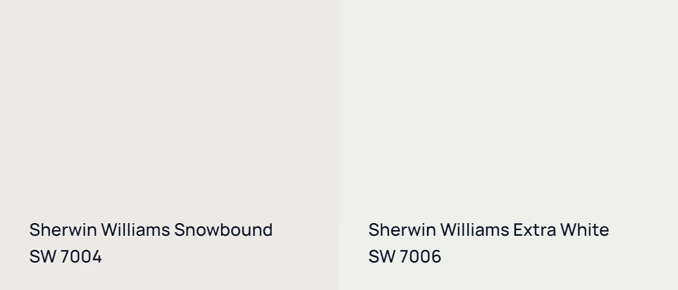 Sherwin Williams Snowbound SW 7004 vs Sherwin Williams Extra White SW 7006