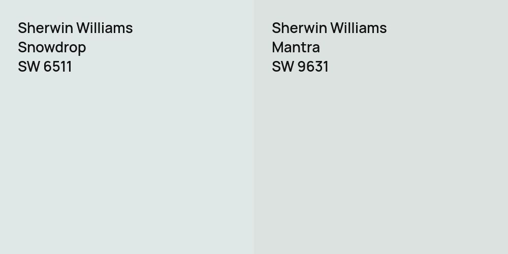 Sherwin Williams Snowdrop vs. Sherwin Williams Mantra