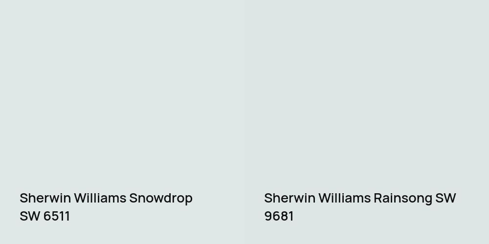 Sherwin Williams Snowdrop vs. Sherwin Williams Rainsong