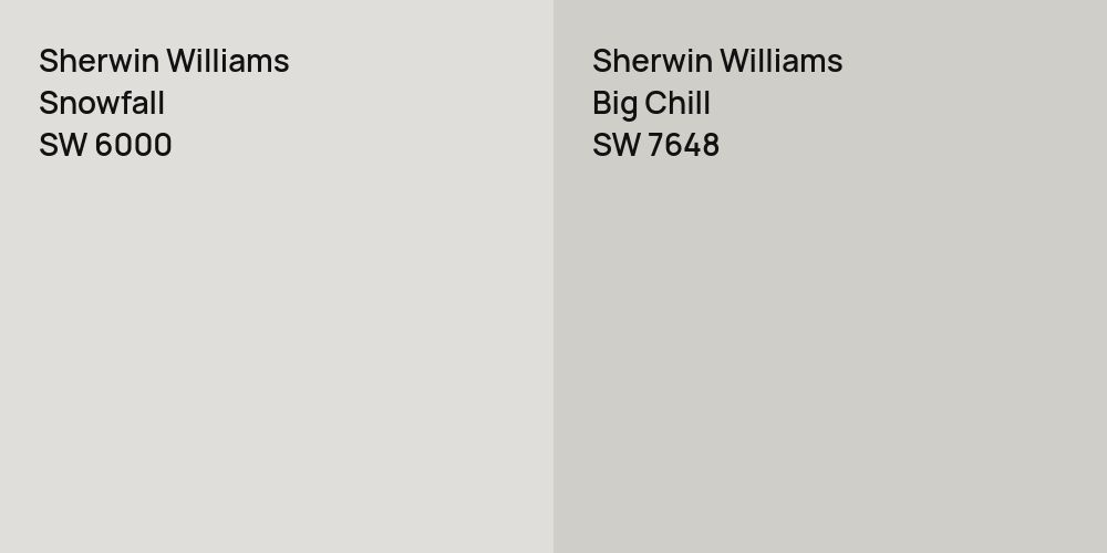 Sherwin Williams Snowfall vs. Sherwin Williams Big Chill