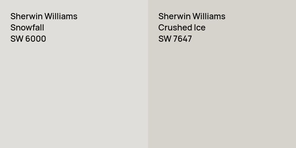 Sherwin Williams Snowfall vs. Sherwin Williams Crushed Ice