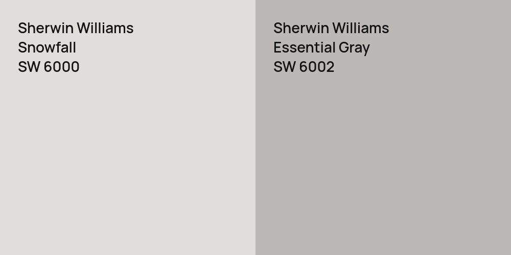 Sherwin Williams Snowfall vs. Sherwin Williams Essential Gray