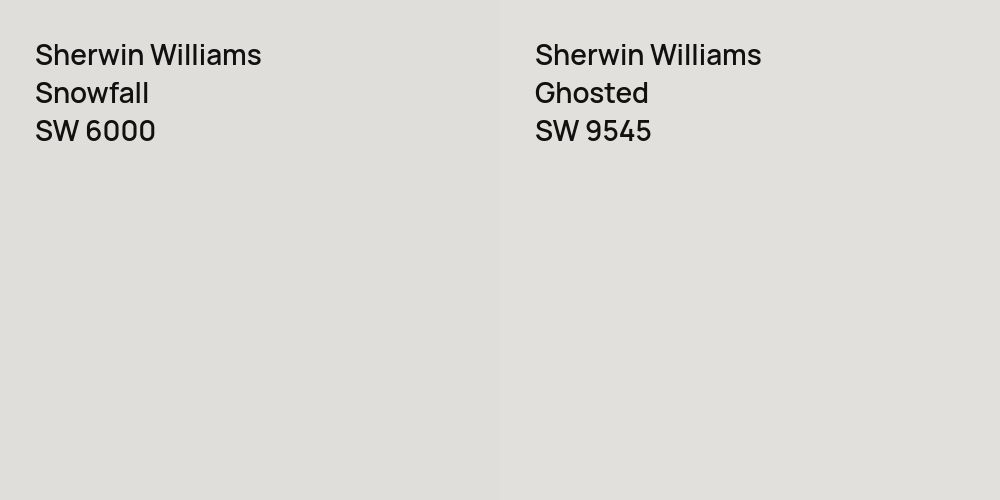 Sherwin Williams Snowfall vs. Sherwin Williams Ghosted