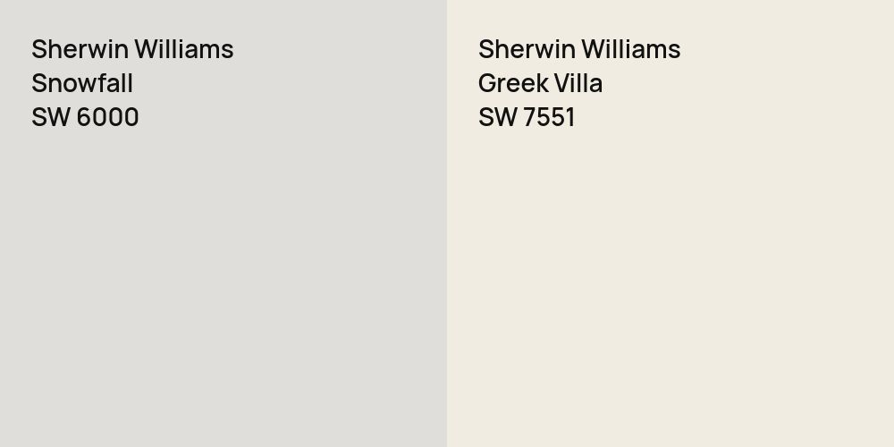 Sherwin Williams Snowfall vs. Sherwin Williams Greek Villa