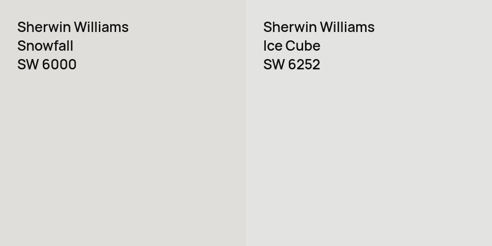 Sherwin Williams Snowfall vs. Sherwin Williams Ice Cube