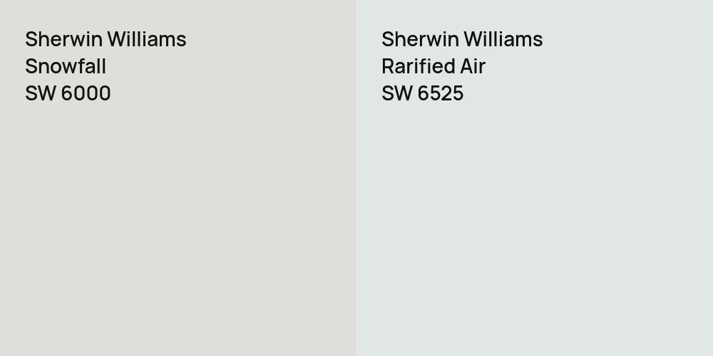 Sherwin Williams Snowfall vs. Sherwin Williams Rarified Air