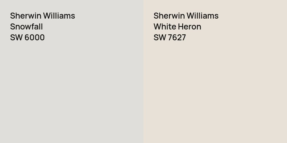 Sherwin Williams Snowfall vs. Sherwin Williams White Heron