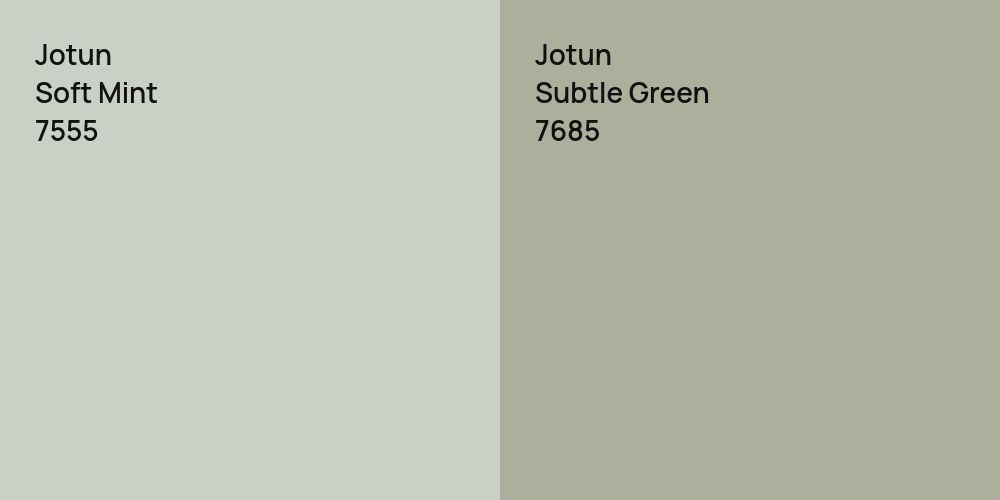 Jotun Soft Mint vs. Jotun Subtle Green