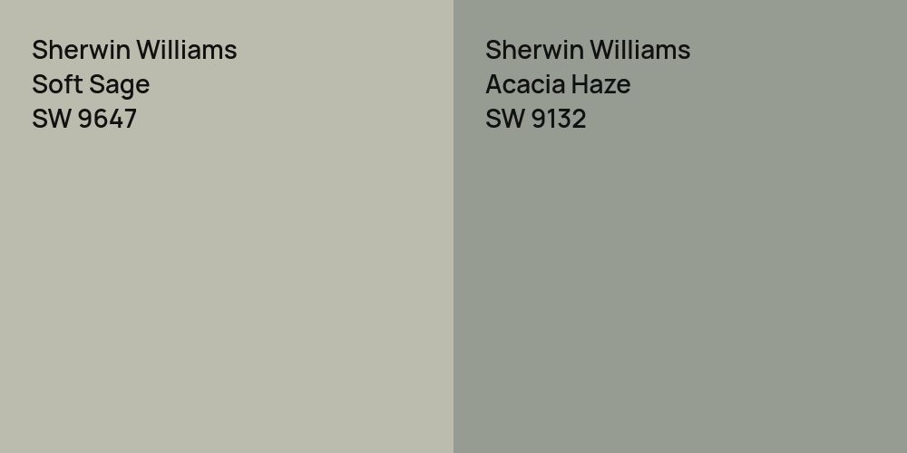 Sherwin Williams Soft Sage vs. Sherwin Williams Acacia Haze