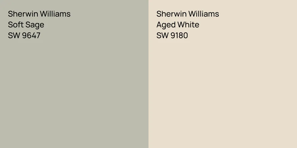 Sherwin Williams Soft Sage vs. Sherwin Williams Aged White