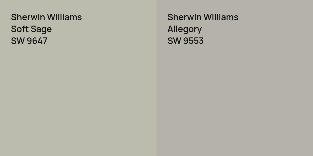 Sherwin Williams Soft Sage vs. Sherwin Williams Allegory