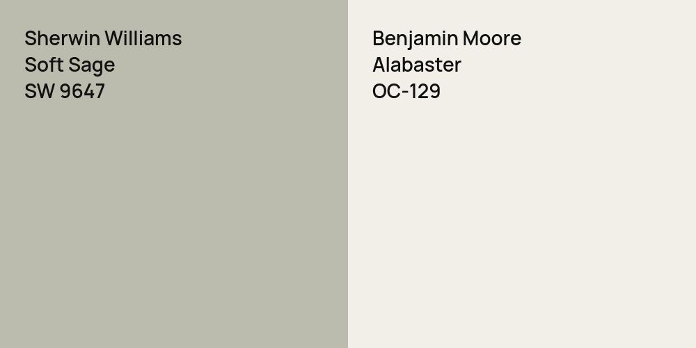 Sherwin Williams Soft Sage vs. Benjamin Moore Alabaster