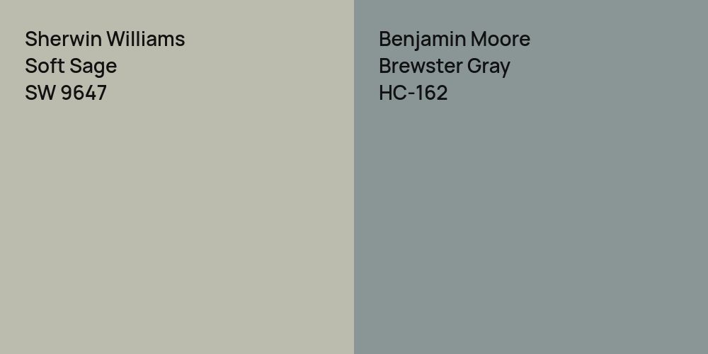 Sherwin Williams Soft Sage vs. Benjamin Moore Brewster Gray