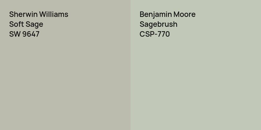 Sherwin Williams Soft Sage vs. Benjamin Moore Sagebrush