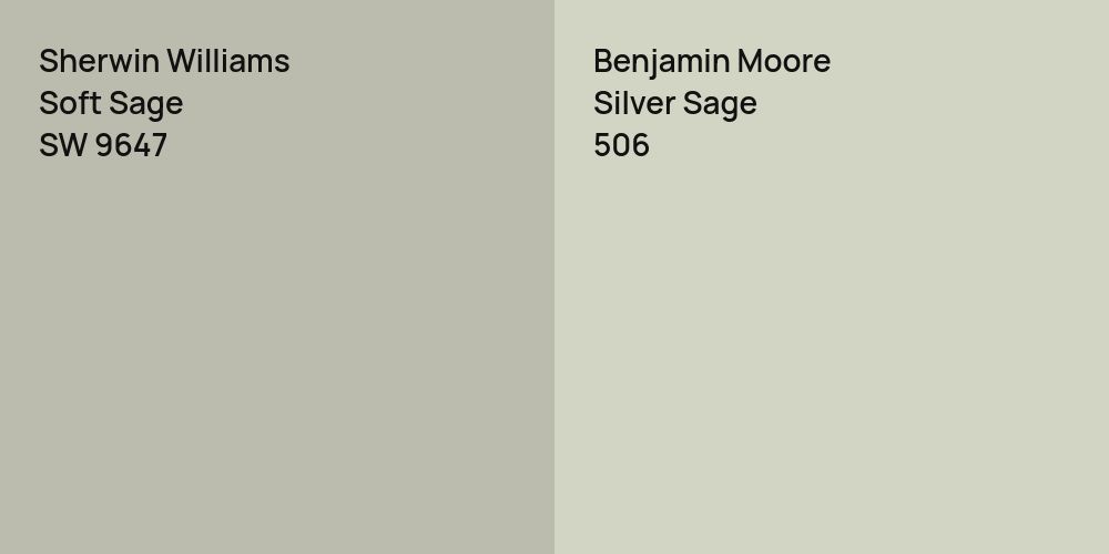 Sherwin Williams Soft Sage vs. Benjamin Moore Silver Sage