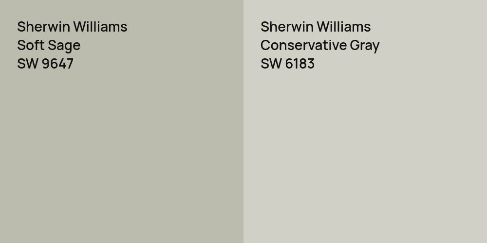 Sherwin Williams Soft Sage vs. Sherwin Williams Conservative Gray