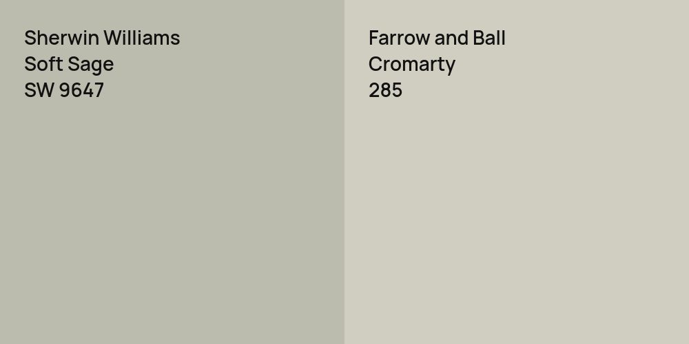 Sherwin Williams Soft Sage vs. Farrow and Ball Cromarty