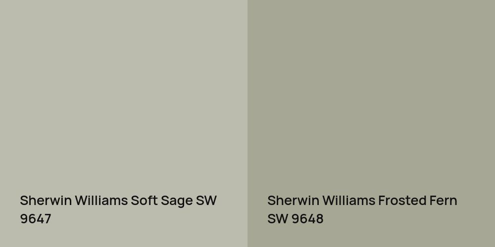 Sherwin Williams Soft Sage vs. Sherwin Williams Frosted Fern