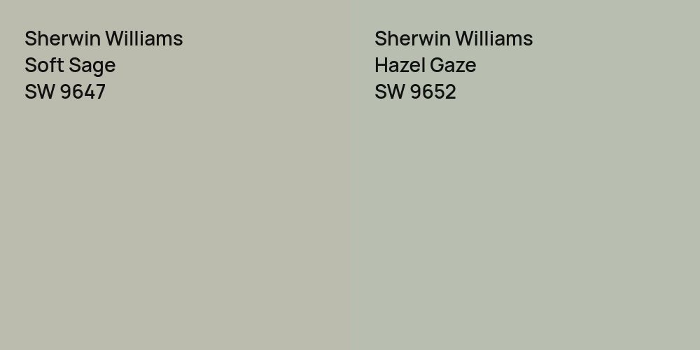 Sherwin Williams Soft Sage vs. Sherwin Williams Hazel Gaze