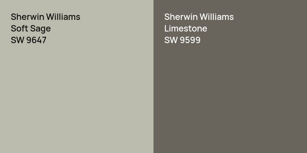 Sherwin Williams Soft Sage vs. Sherwin Williams Limestone