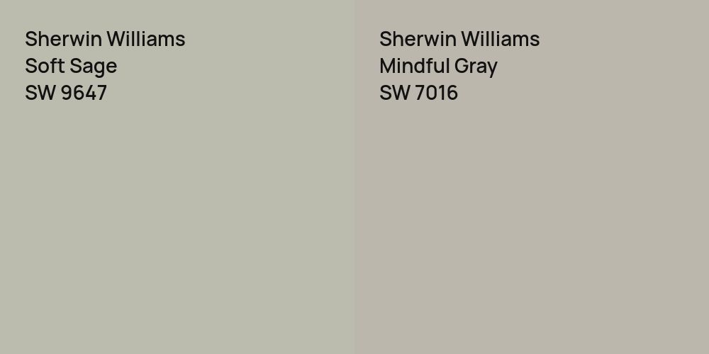 Sherwin Williams Soft Sage vs. Sherwin Williams Mindful Gray