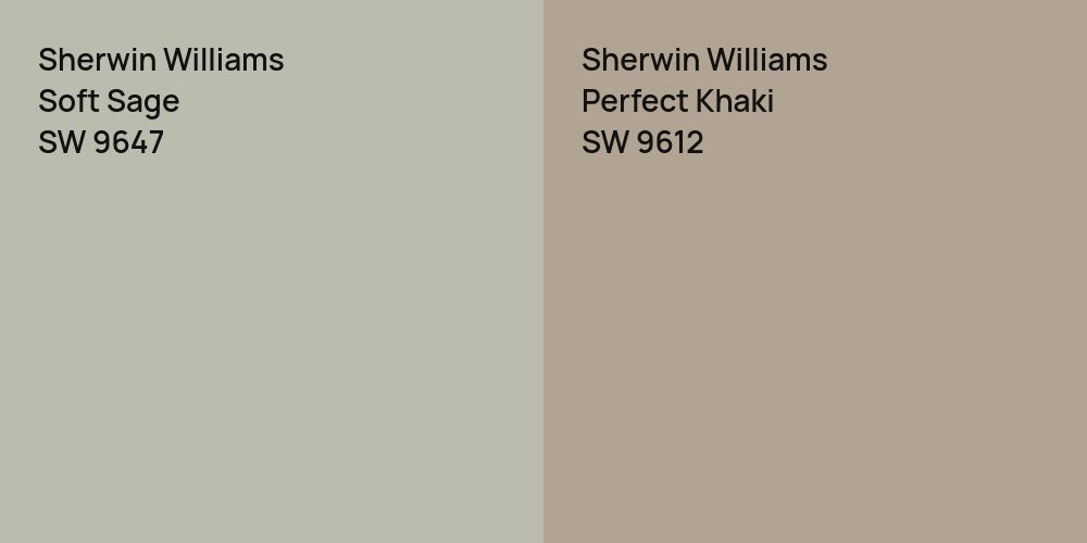 Sherwin Williams Soft Sage vs. Sherwin Williams Perfect Khaki