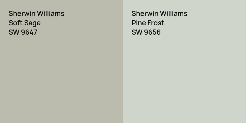 Sherwin Williams Soft Sage vs. Sherwin Williams Pine Frost