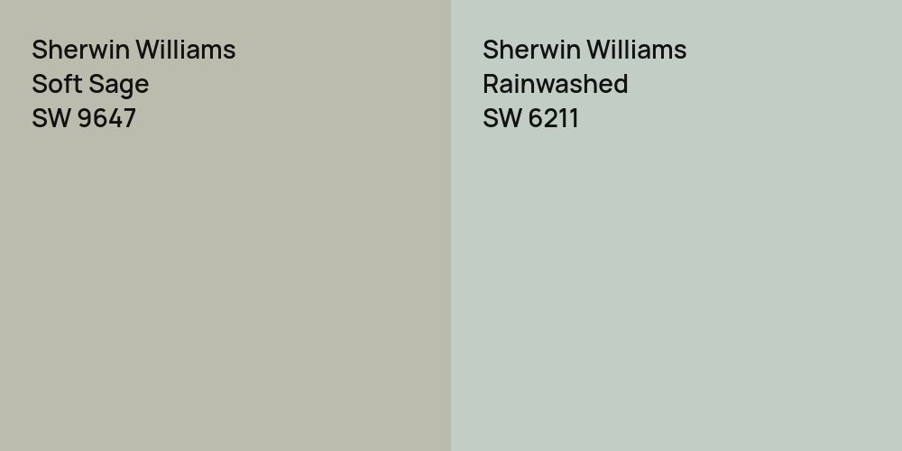 Sherwin Williams Soft Sage vs. Sherwin Williams Rainwashed