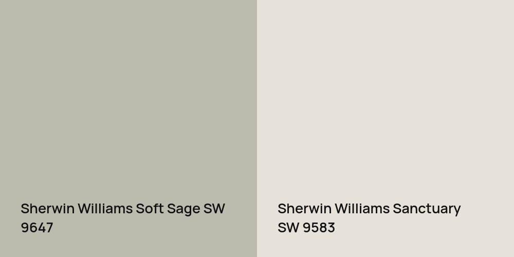 Sherwin Williams Soft Sage vs. Sherwin Williams Sanctuary