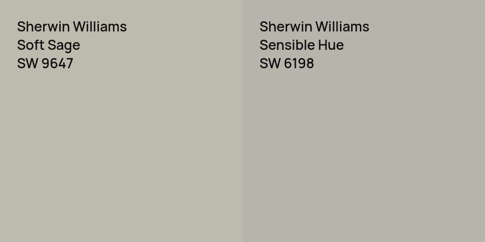 Sherwin Williams Soft Sage vs. Sherwin Williams Sensible Hue