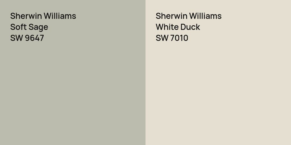 Sherwin Williams Soft Sage vs. Sherwin Williams White Duck