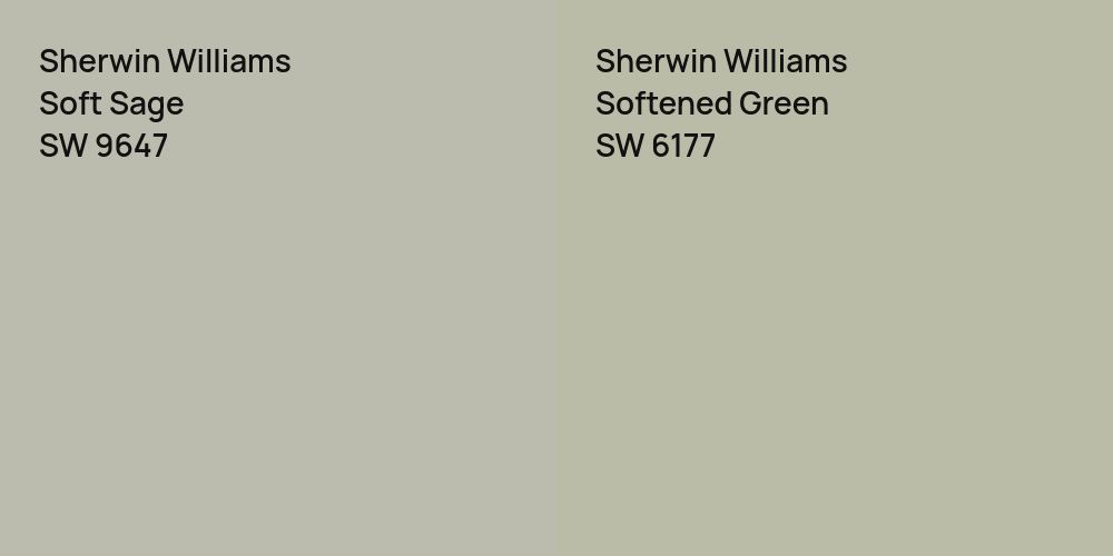 Sherwin Williams Soft Sage vs. Sherwin Williams Softened Green