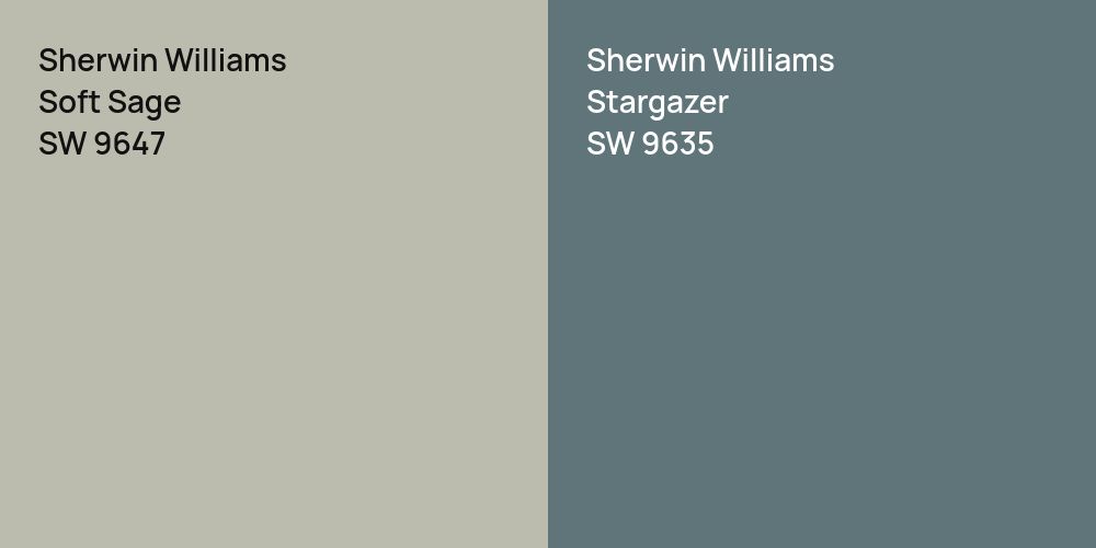 Sherwin Williams Soft Sage vs. Sherwin Williams Stargazer