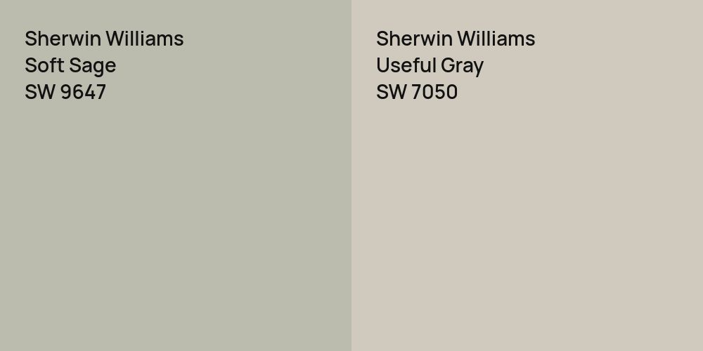 Sherwin Williams Soft Sage vs. Sherwin Williams Useful Gray