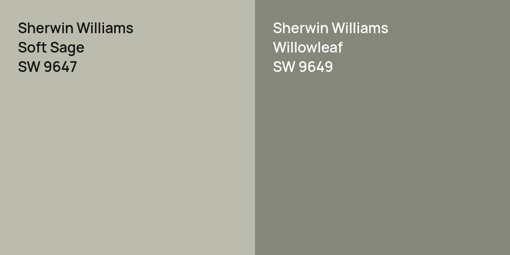 Sherwin Williams Soft Sage vs. Sherwin Williams Willowleaf