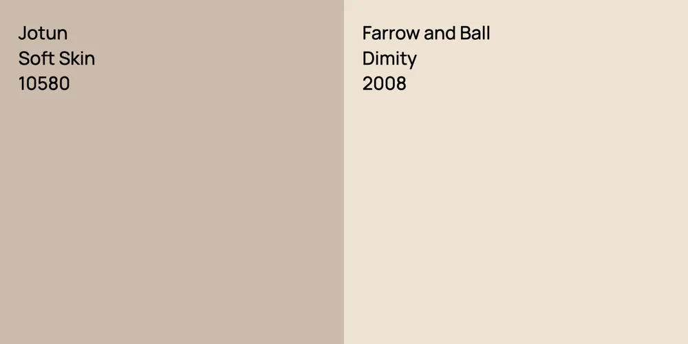 Jotun Soft Skin vs. Farrow and Ball Dimity